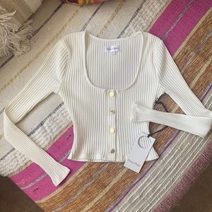 Long sleeve, scoop neck crop top from Revolve
